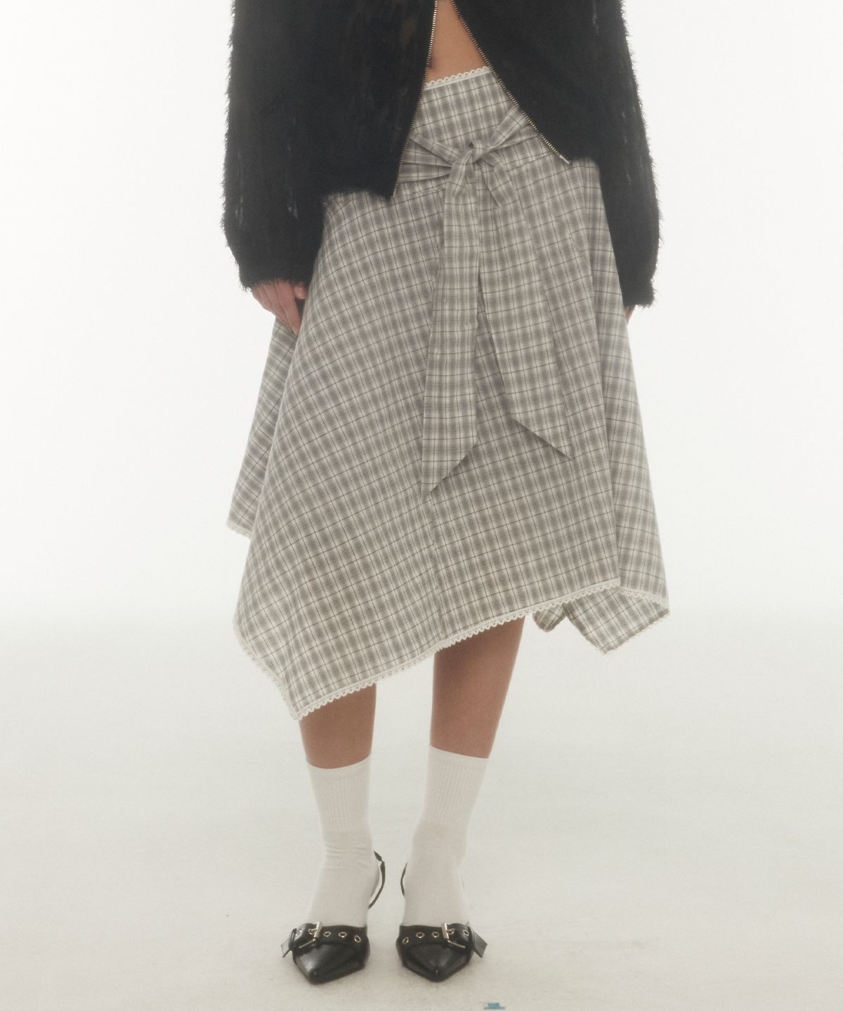 미드나잇 무브(MIDNIGHT MOVE) ch strap skirt (grey)