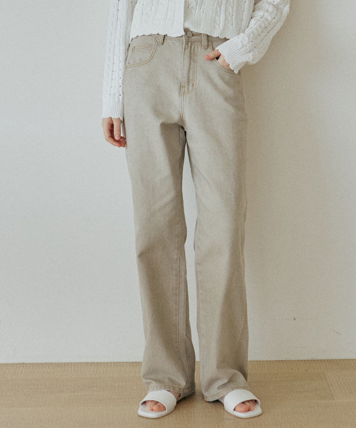 엽페(YUPPE) COTTON LINE PANTS_KHAKI