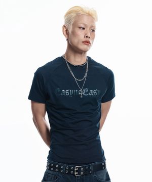 레터링 로고 컴프레션 반팔 - 블랙