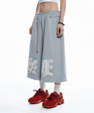 ENOE 패치 스웨트 버뮤다 팬츠 - 그레이