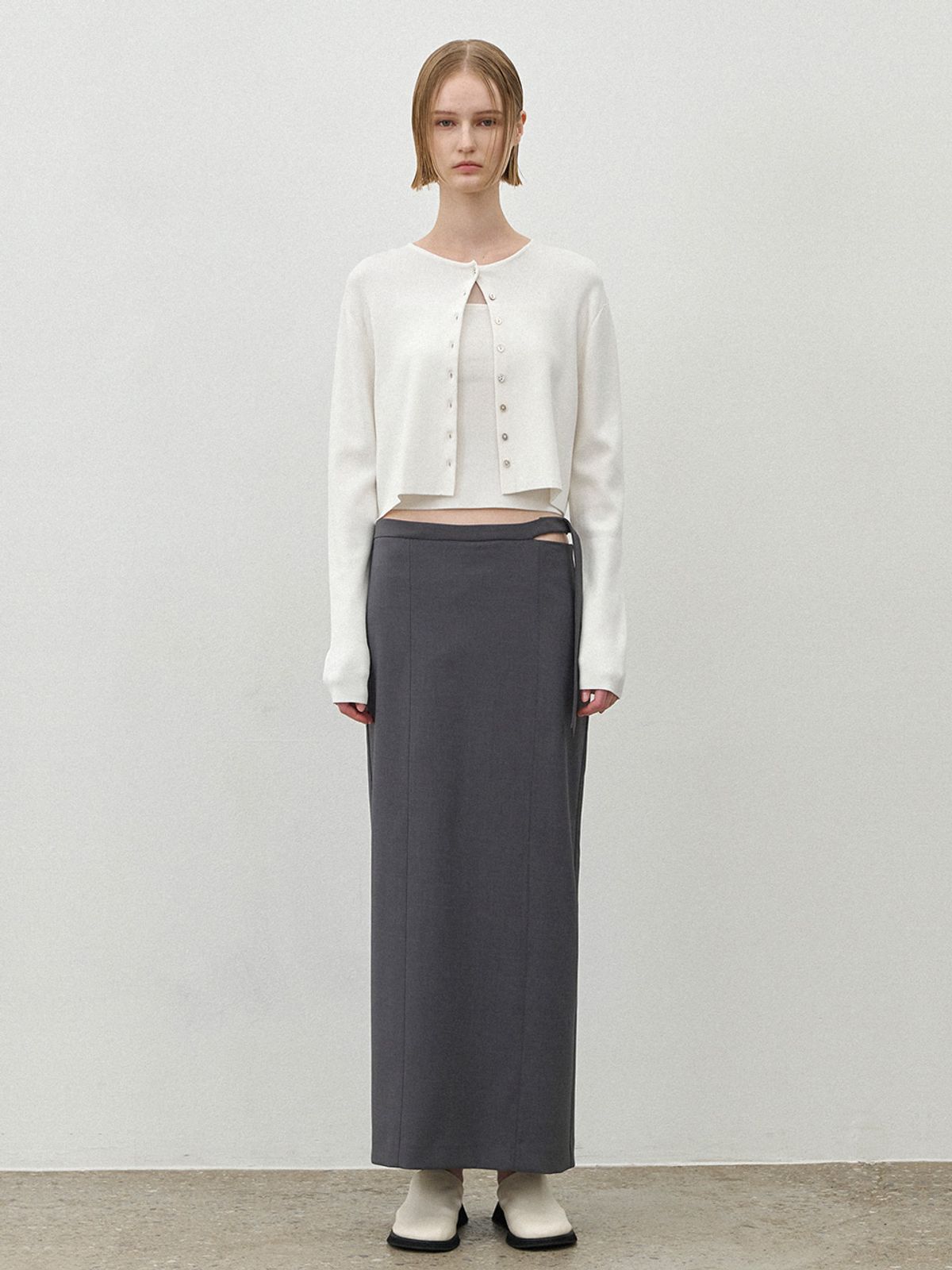 아틀리에 나인(ATELIER NAIN) ESSENTIAL SLIT BELTED SKIRT(SK-5007)
