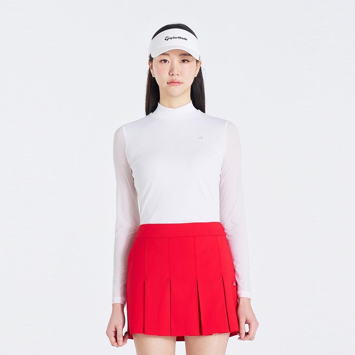 테일러메이드 어패럴(TAYLORMADE APPAREL) 여성 니트패치 하이넥 아노락 점퍼 T8031JO5202-100