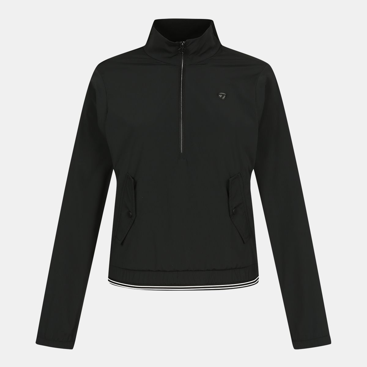 테일러메이드 어패럴(TAYLORMADE APPAREL) 여성 니트 패치 하이넥 아노락 점퍼 T8031JO5202-199