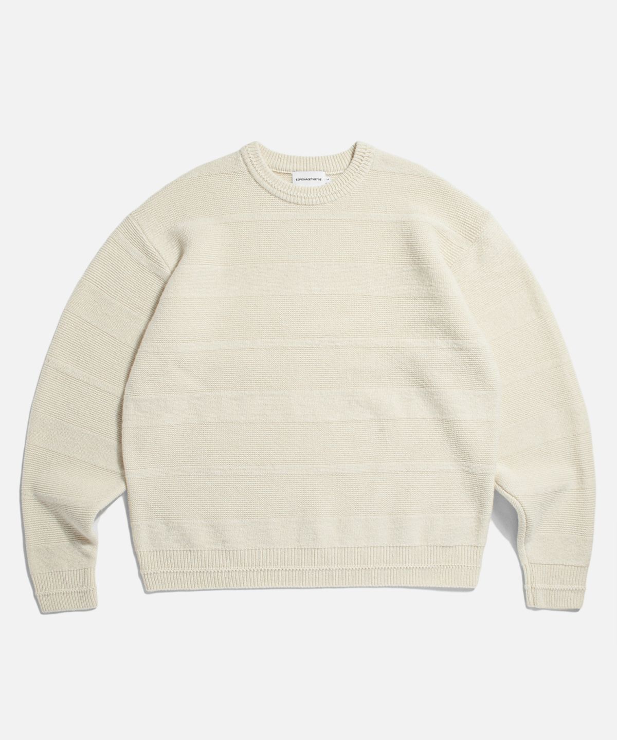 에스피오나지(ESPIONAGE) Solid Stripe Border Knit Sweater Ivory