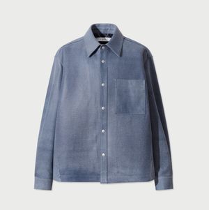 Ombre 페이퍼 라이크 가죽 셔켓 - BLUE