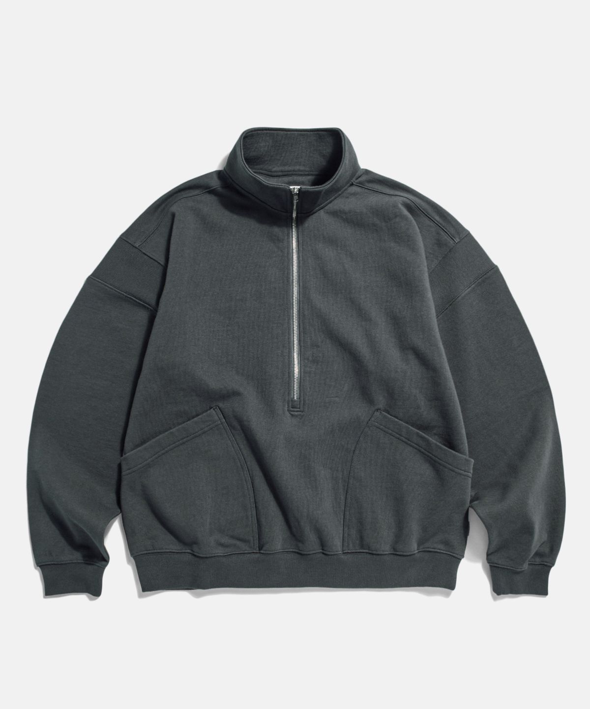 에스피오나지(ESPIONAGE) Ribbed Shoulder Sweat Anorak Charcoal