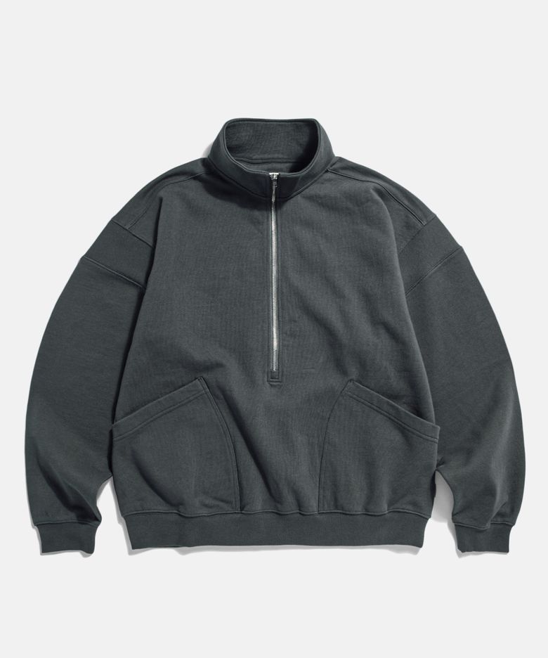 Ribbed Shoulder Sweat Anorak Charcoal
