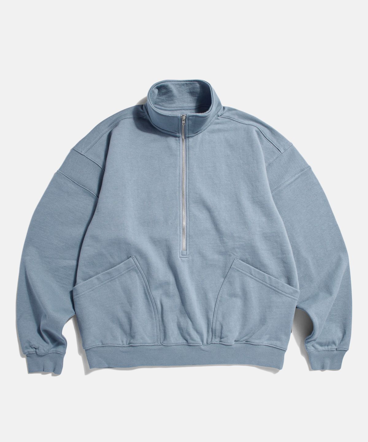 에스피오나지(ESPIONAGE) Ribbed Shoulder Sweat Anorak Misty Blue