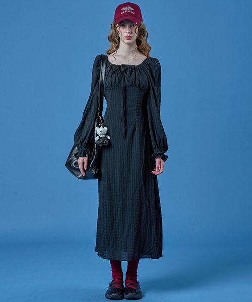slim fit dress slacks Double Face Knit Flare One-Piece Dress main image 1