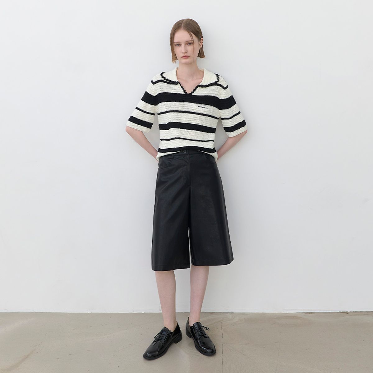 아틀리에 나인(ATELIER NAIN) SKASHI COLLAR STRIPE KNIT(T-7015)
