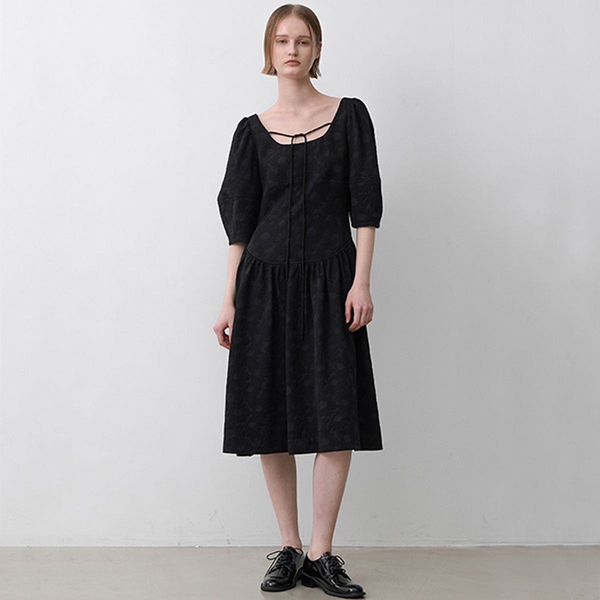 아틀리에 나인(ATELIER NAIN) SUN FLOWER PUFF SLEEVE DRESS(OP-6248)