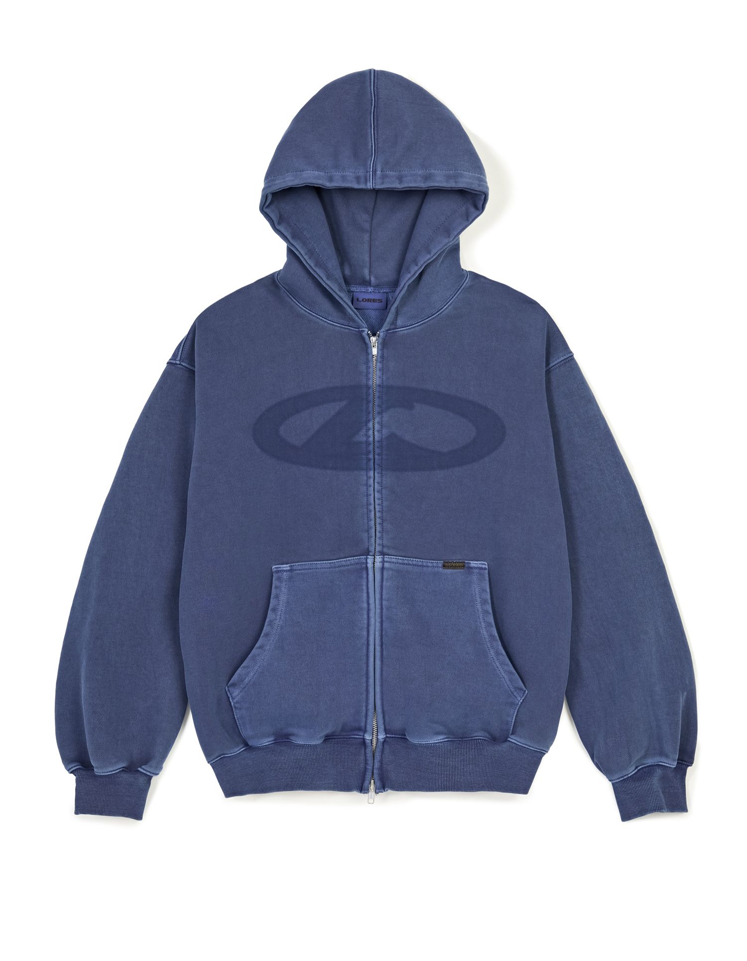 【LORES】25ss Blur L-oval Dyed Zip Hoodie MUSINSA | LORES Blur L-oval Dyed Zip Hoodie - Blue