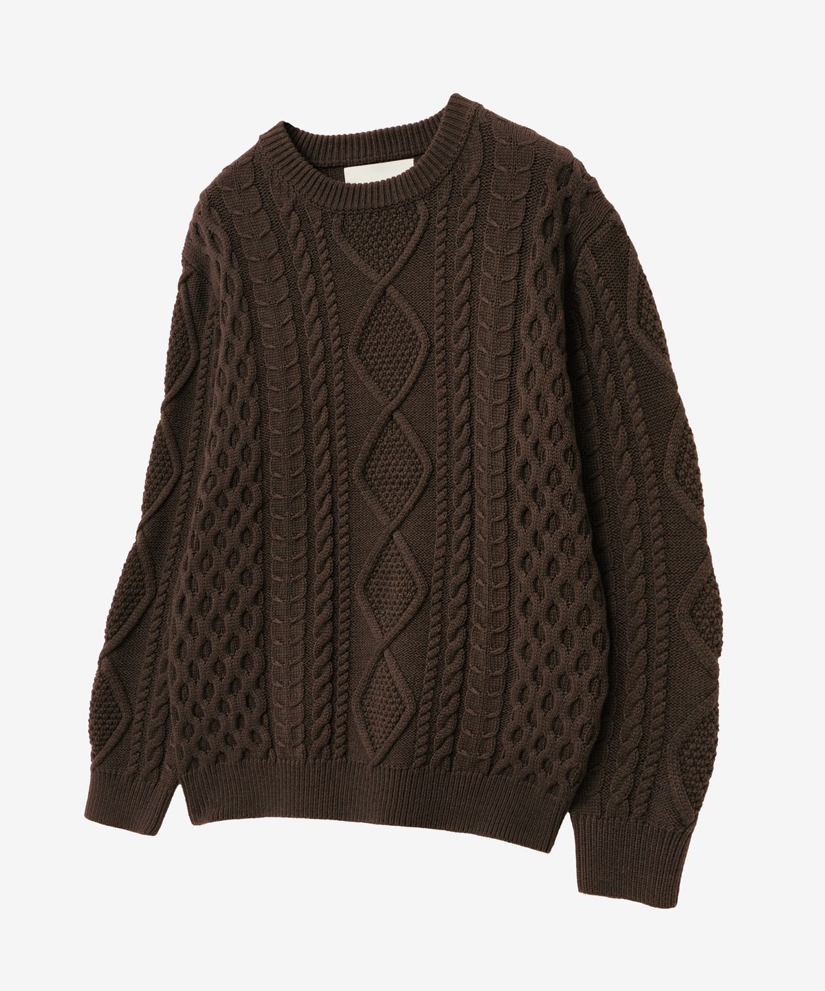 브이투(VTWO) 데일리 케이블 소프트 니트 (BROWN)
