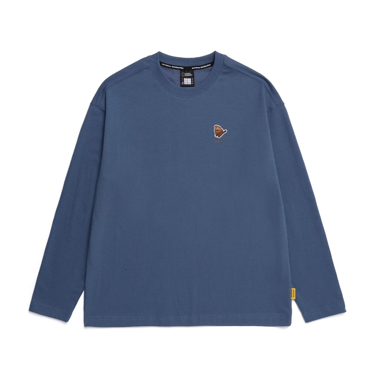 내셔널지오그래픽(NATIONALGEOGRAPHIC) N251UTS951 동물 와펜 세미 오버핏 티셔츠 DUSTY NAVY