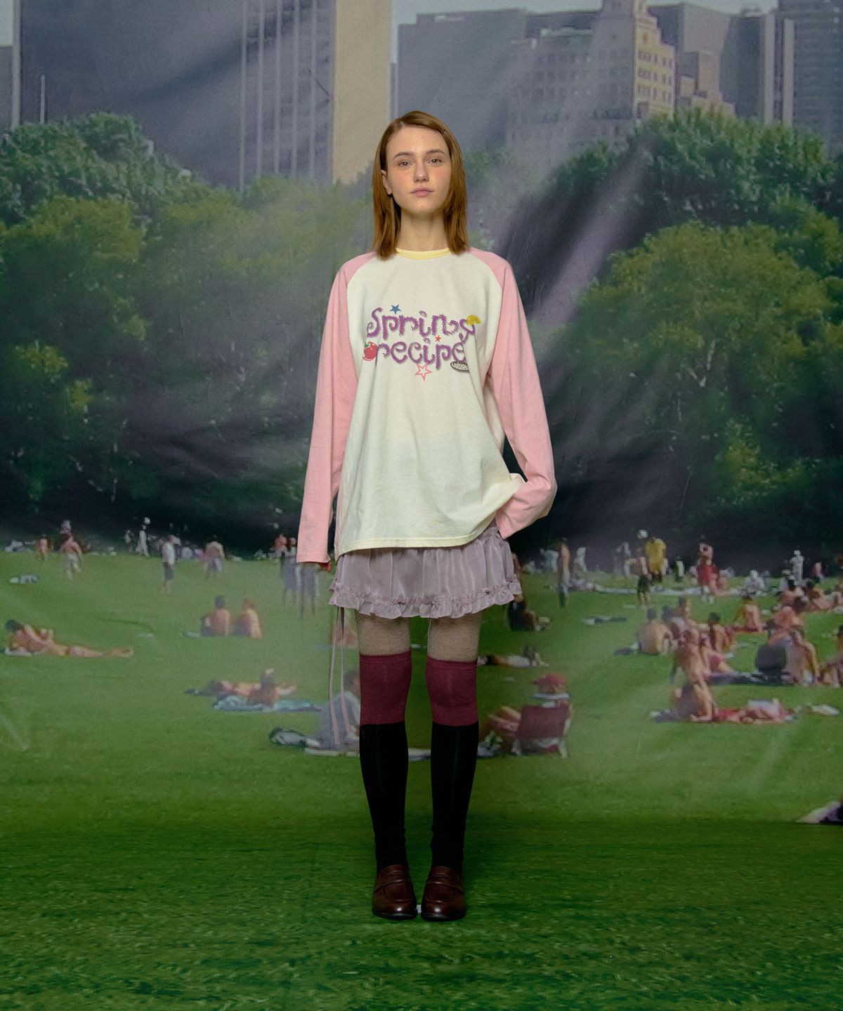 루루서울(LOULOUSEOUL) Spring Recipe T-Shirt (Funk ver.- Cream Pink)