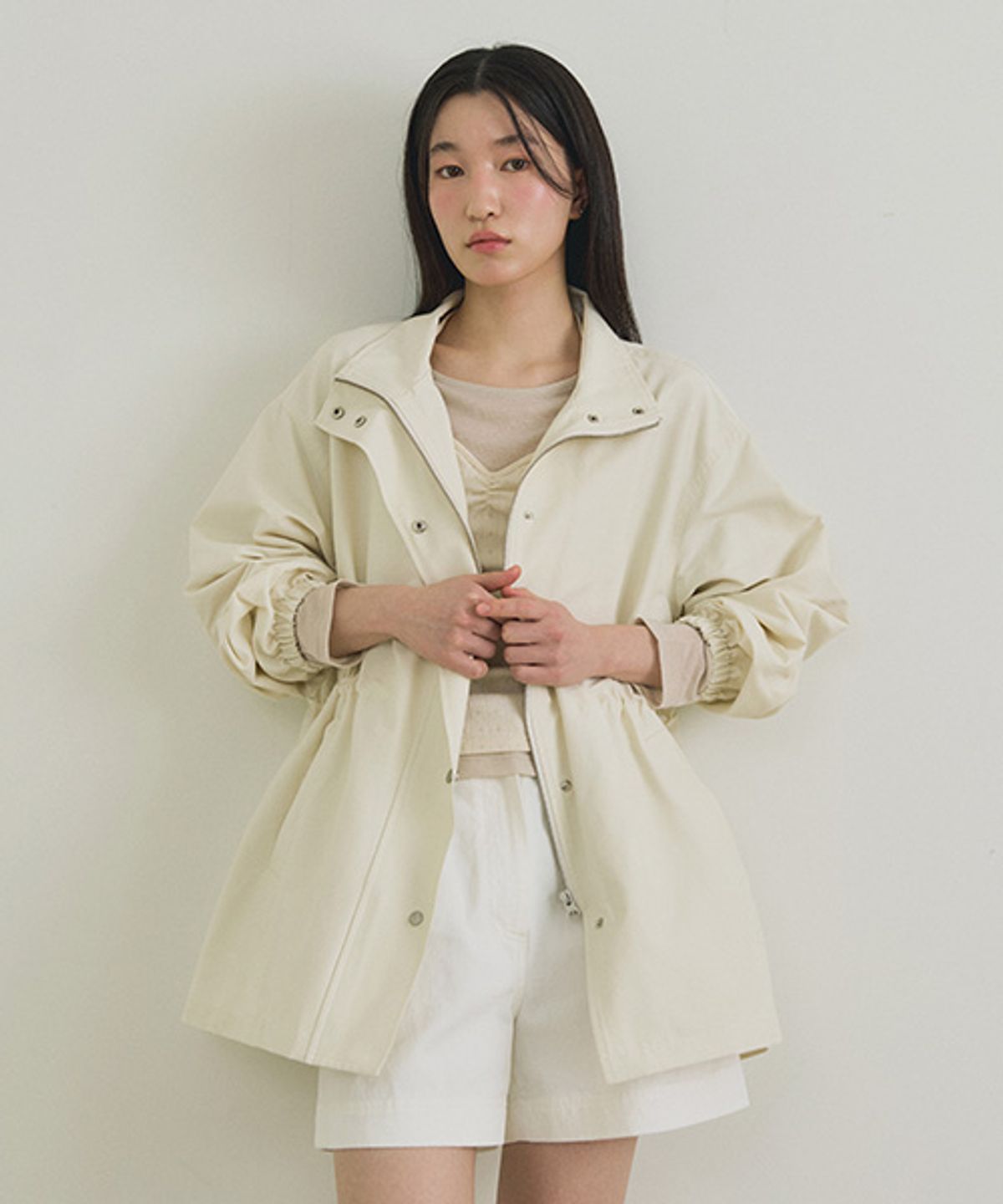 링서울(LINGSEOUL) high neck string jumper-cream