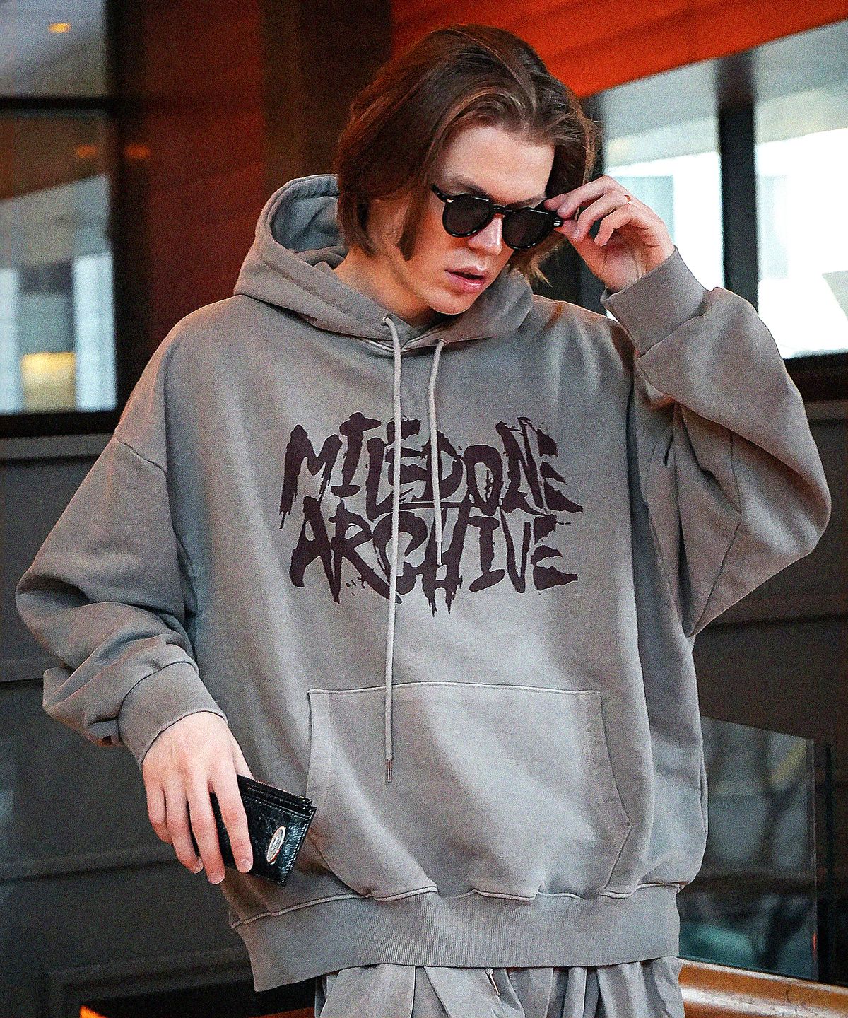 더마일(THEMILE) 마일던 아카이브 스웨트 후드 [PIGMENT GRAY]