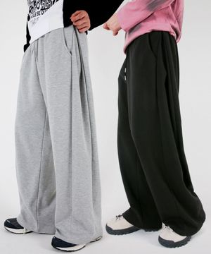 사이드턱 포인트 와이드 트레이닝팬츠 4COLOR