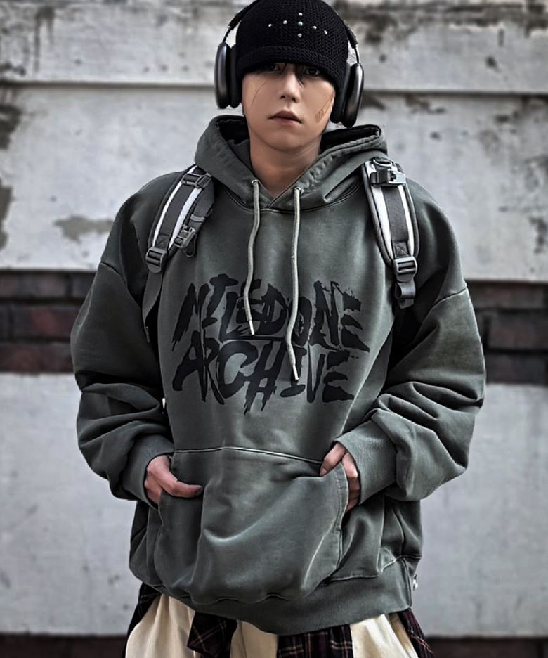 마일던 아카이브 스웨트 후드 [PIGMENT KHAKI]