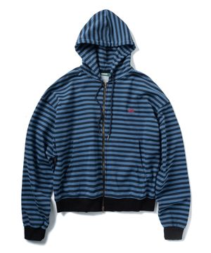 행식이 스트라이프 후드 집업 - 블루