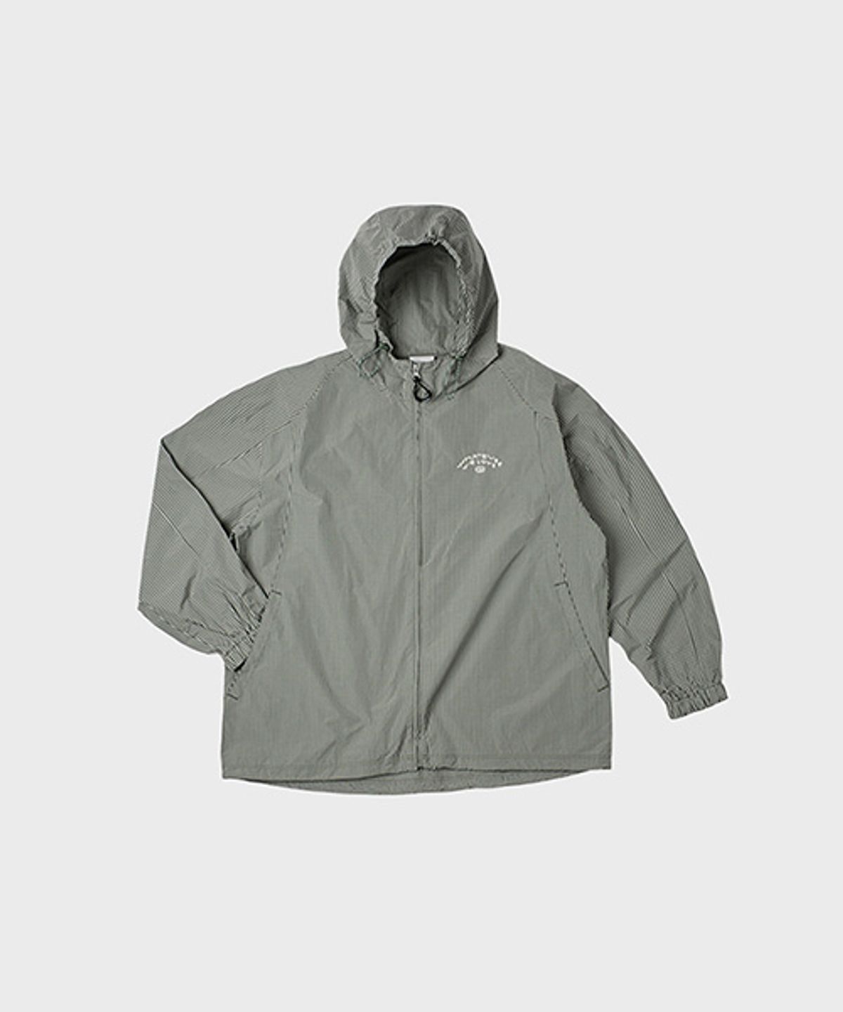 오울(OOOWL) HOOD WINDBREAKER WE LOVE GREEN CHECK