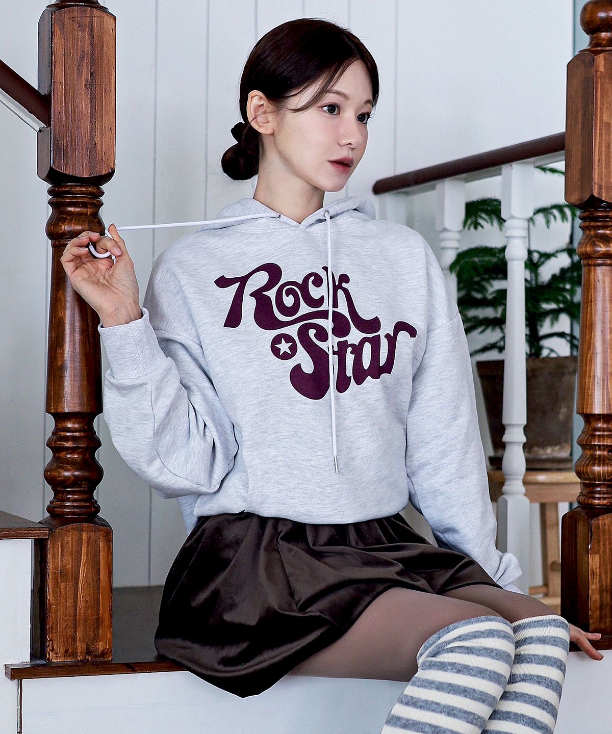 더마일(THEMILE) ROCK STAY SWEAT HOOD [OATMEAL]