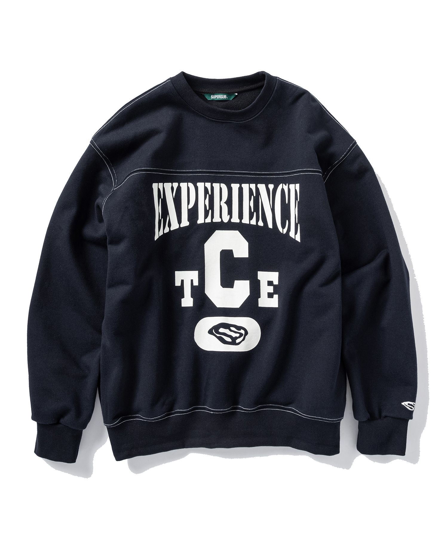 ◆SUPERSUB◆ Kingsnake color combination sweatshirt navy W Heavyweight Crewneck Sweatshirt with embroidered logo [MD270