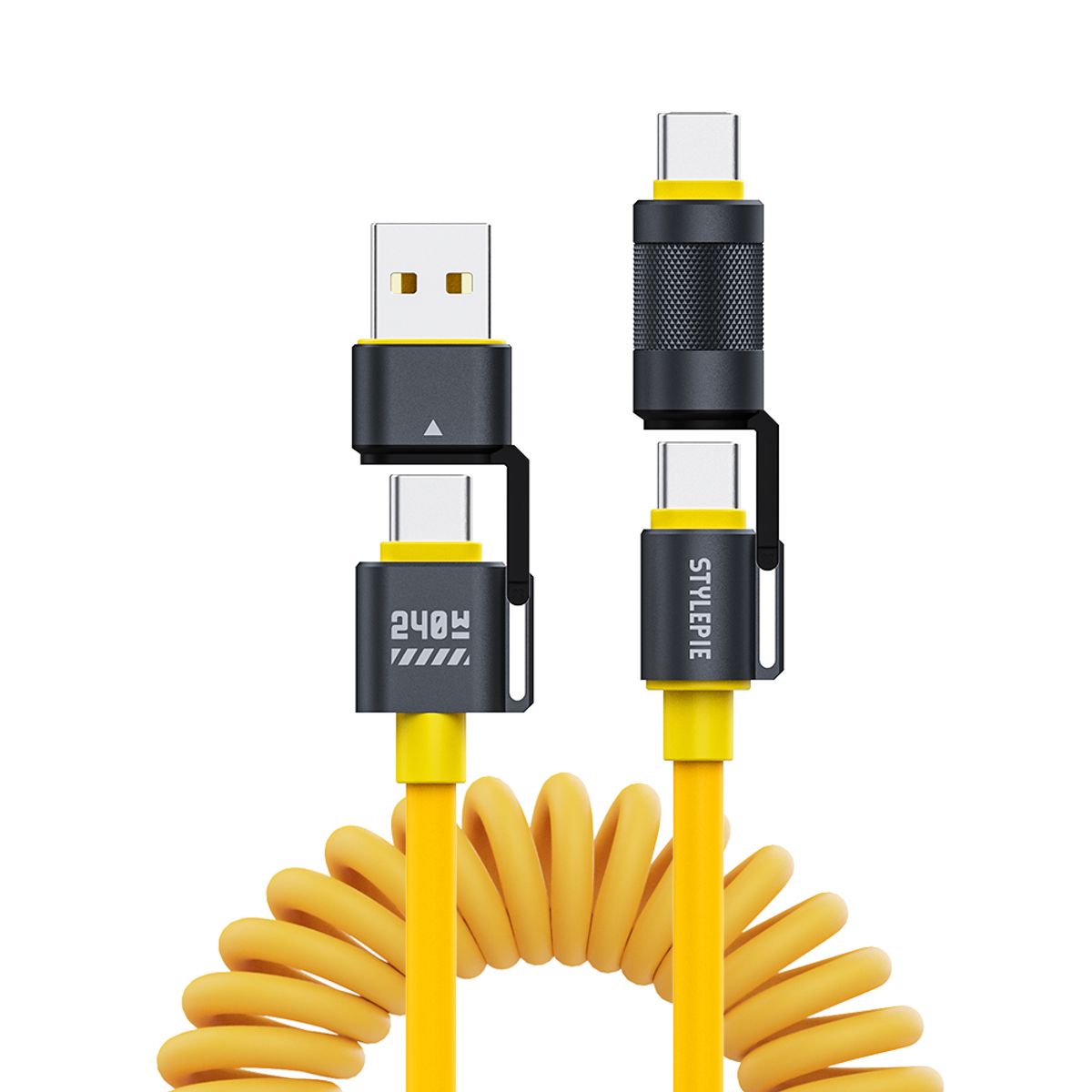 지클랜(GCLAN) 스타일파이 4in1 초고속 충전 케이블  240W 1.5M 480Mbps 데이터 전송 코일타입