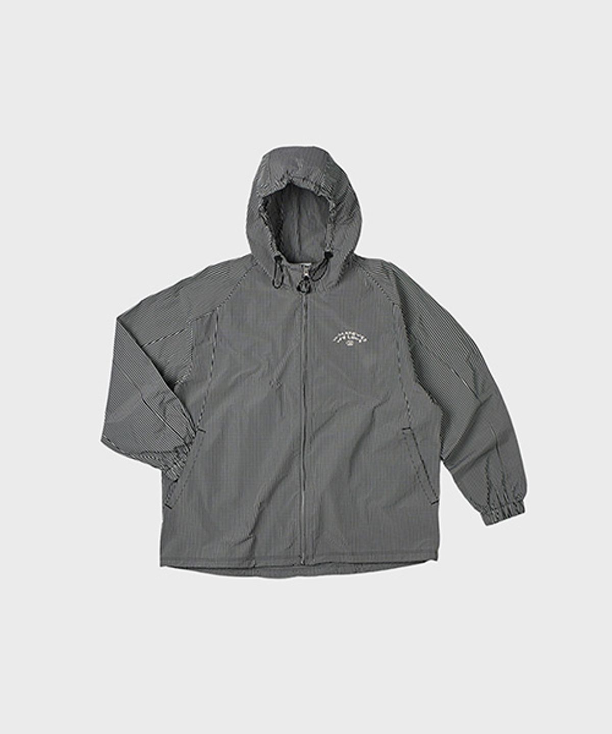 오울(OOOWL) HOOD WINDBREAKER WE LOVE BLACK CHECK