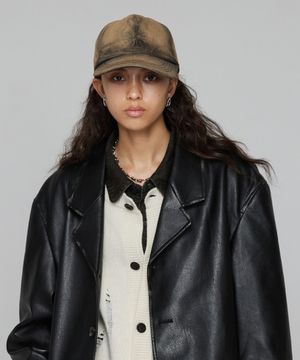 무궁 워시드 엠보 데님 볼캡_더스티  베이지