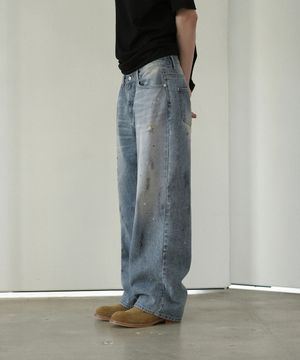 [-6cm 숏버전 추가] M254 와이드 데님 팬츠_연청