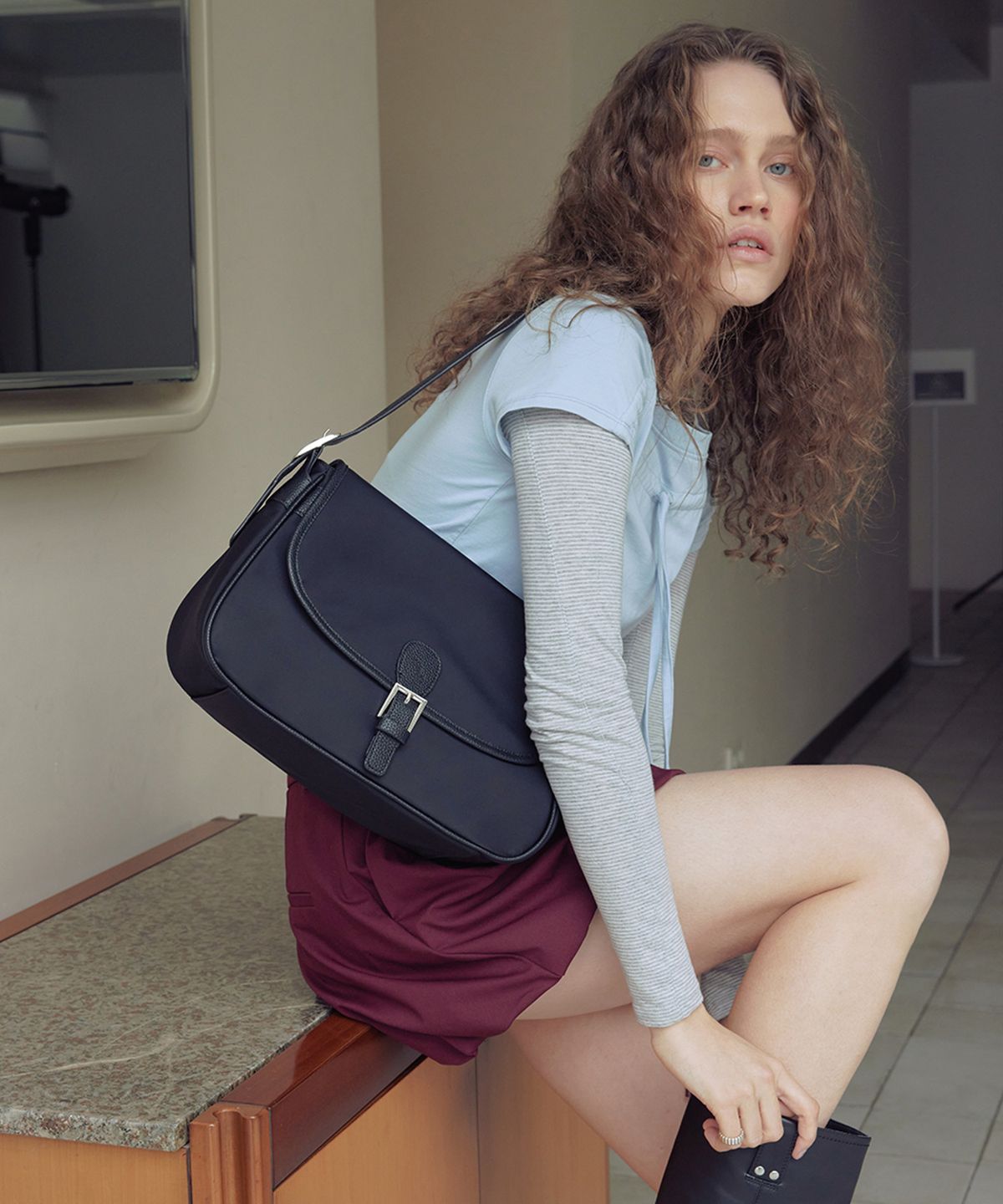 무쿠앤에보니(MUCU AND EBONY) Wedy Combi Bag _ Black