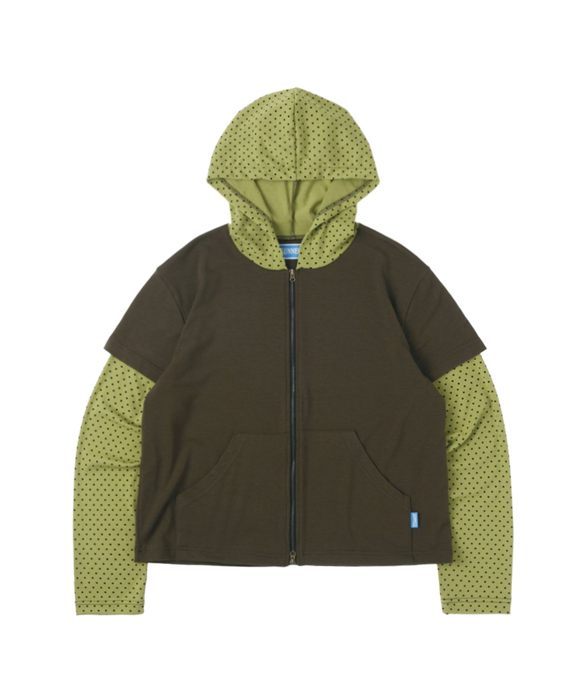 써넥트(SUNNECT) P.D. Layered Zip Hoodie - Green
