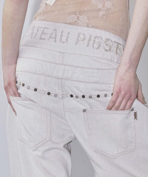 스컬프터(SCULPTOR) Beaded Layered Denim Pants Nonfade Raw - 사이즈