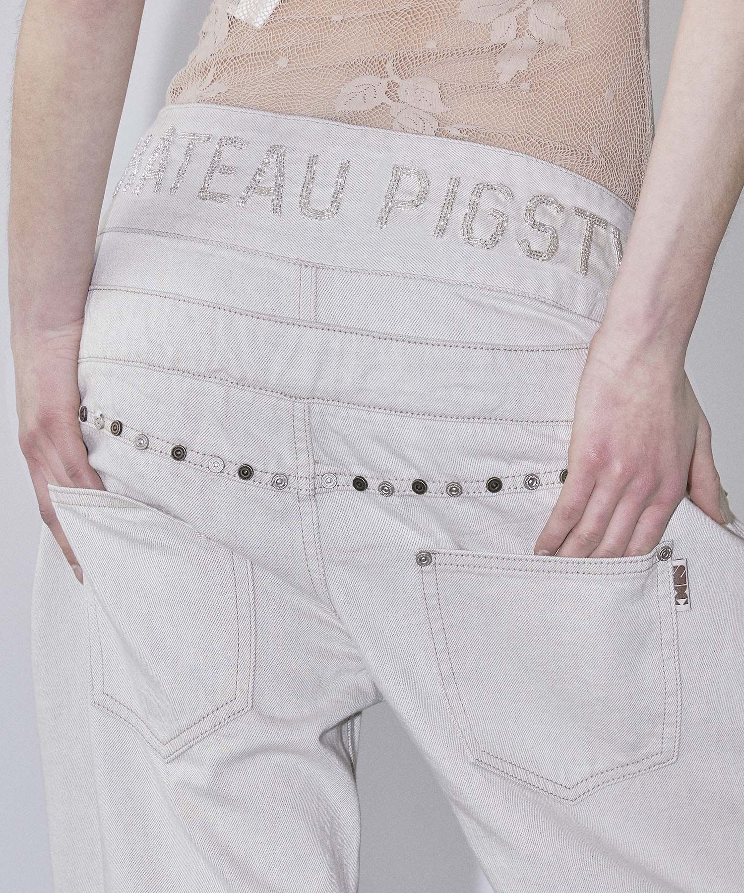 스컬프터(SCULPTOR) Beaded Layered Denim Pants Nonfade Raw - 사이즈