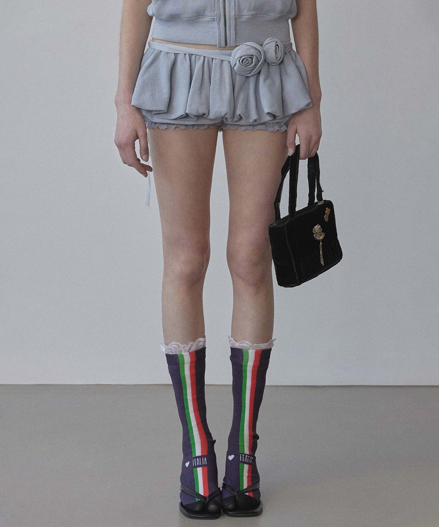 MUSINSA公式 | SCULPTOR Washed Rose Bloomer Skort Dusty Sky