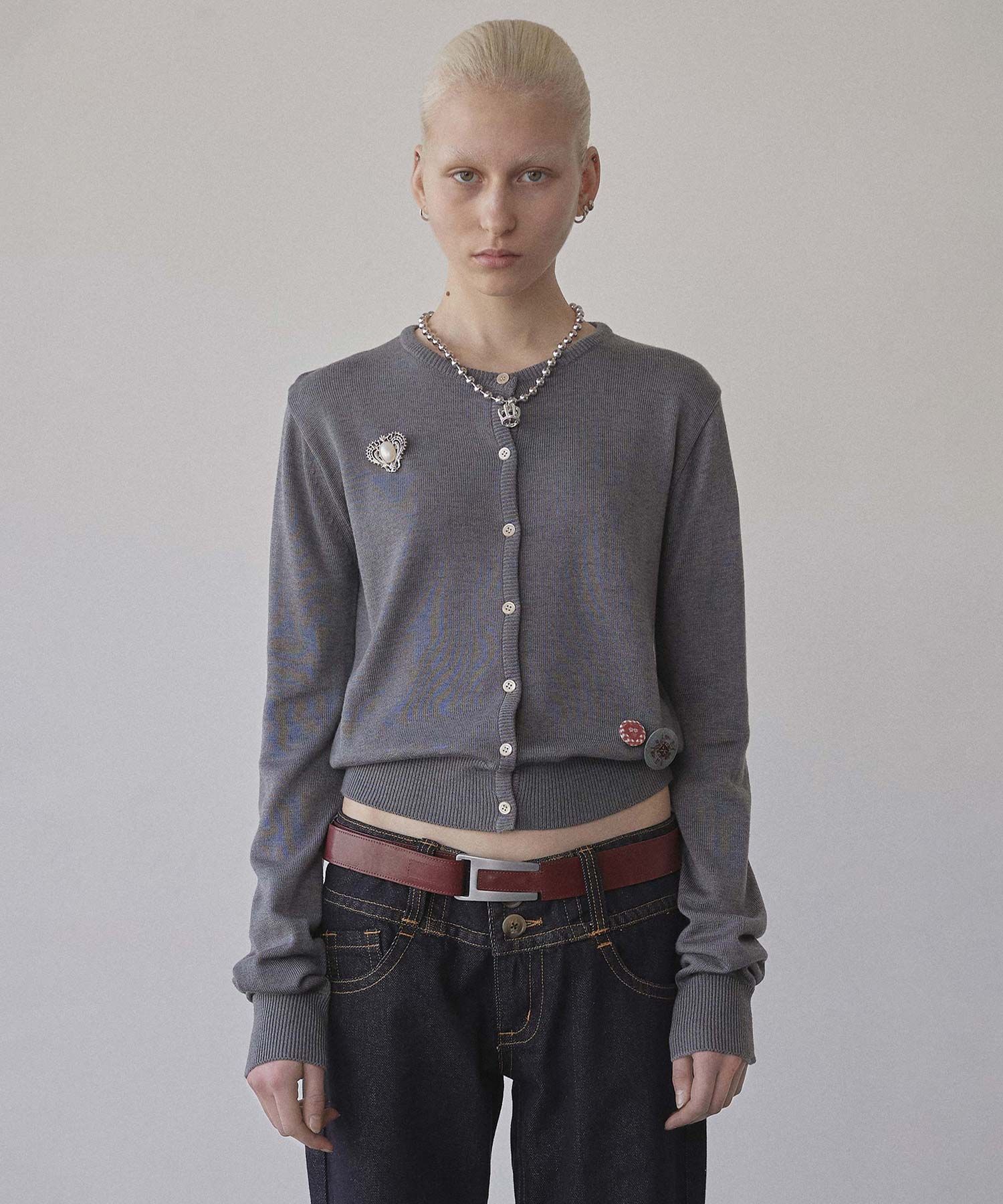 ★SCULPTOR★ My Go To Cardigan Heather Gray SC25S222GY My Go To Cardigan Heather Gray – Sculptor
