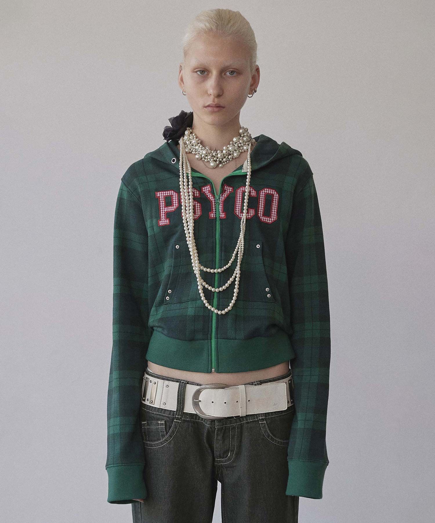 MUSINSA | SCULPTOR Cottage Zip-Up Hoodie Check