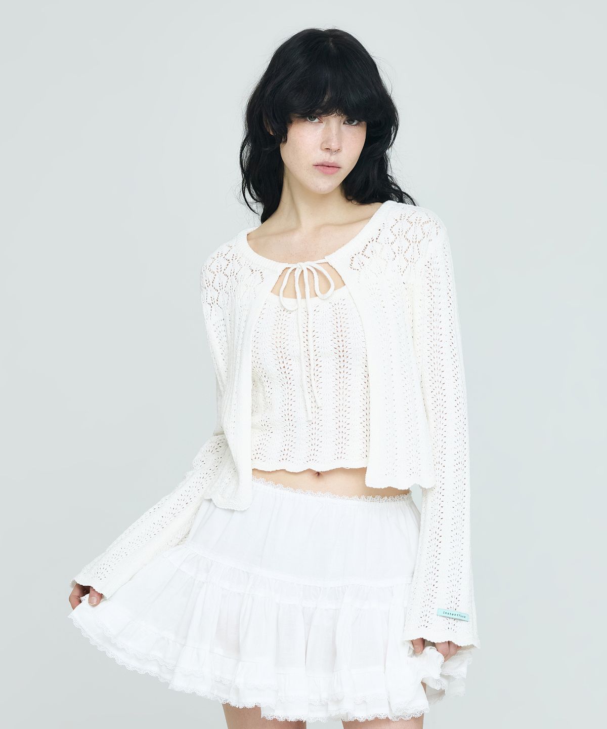 인스턴트펑크(INSTANTFUNK) 스프링 리본 가디건 - 아이보리