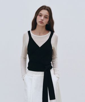 타이 랩 뷔스티에 베스트 - 블랙