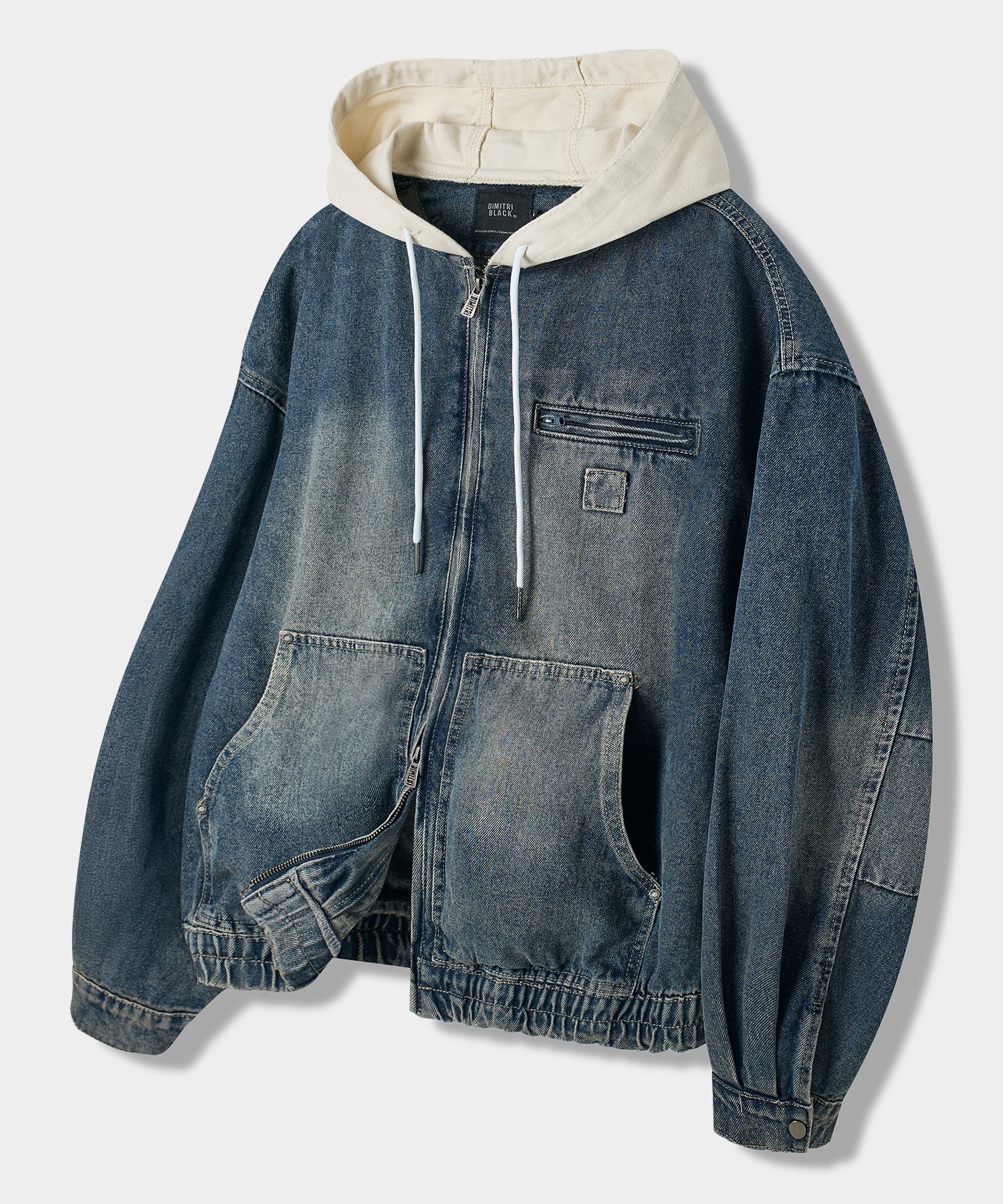 MUSINSA | DIMITRI BLACK 2WAY OG Essential Detroit Hooded Zip