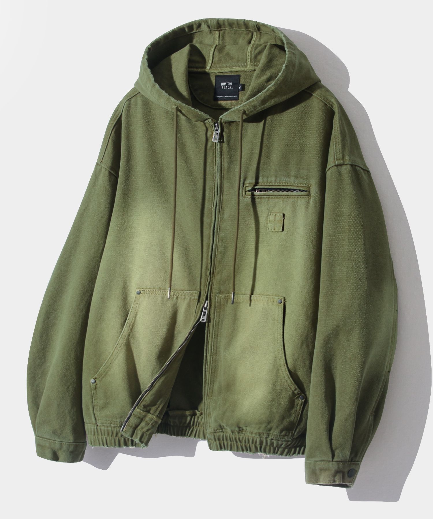【DIMITRI BLACK】 2WAY OG Essential Detroit Cotton Hooded 2WAY OG ESSENTIAL DETROIT COTTON HOODED ZIP-UP_KHAKI