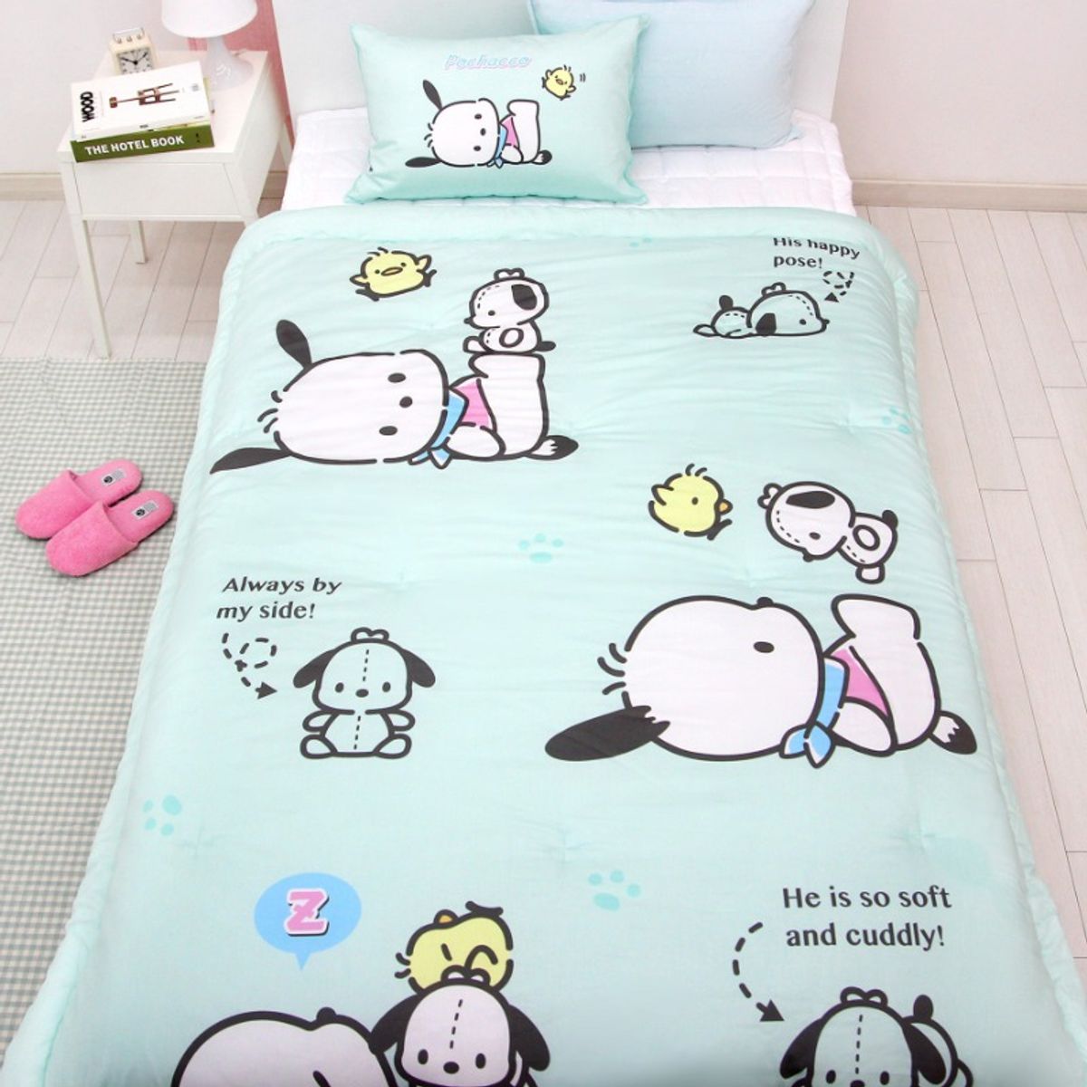 나라홈데코(NARAHOMEDECO) 산리오 포차코 사계절 순면차렵이불 커들리
