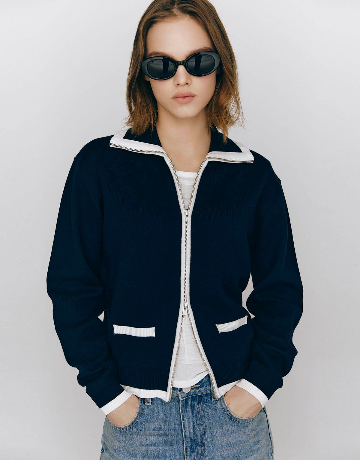 지오다노(GIORDANO) 티핑 투웨이 니트 집업(12GG) 355506 [2color]