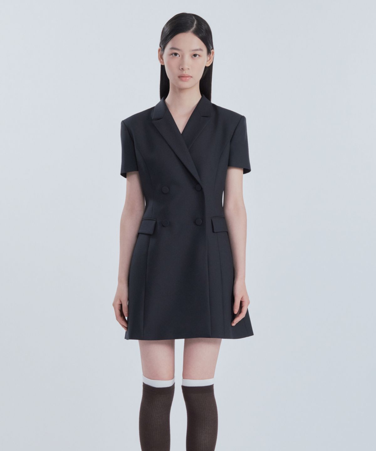 마우솔레움(MAU SOLEUM) Jenn Half-Sleeve Suit Jacket Dress - Navy