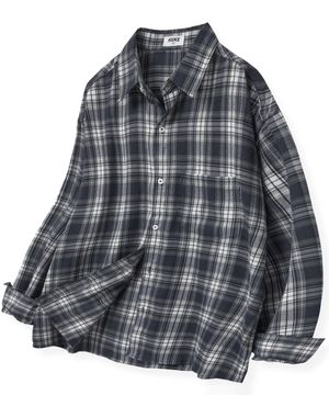 더 시티 체크셔츠 (파스텔 네이비)