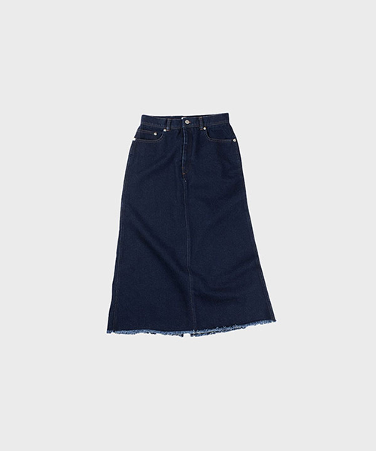 오울(OOOWL) DENIM LONG SKIRT LOVE INDIGO
