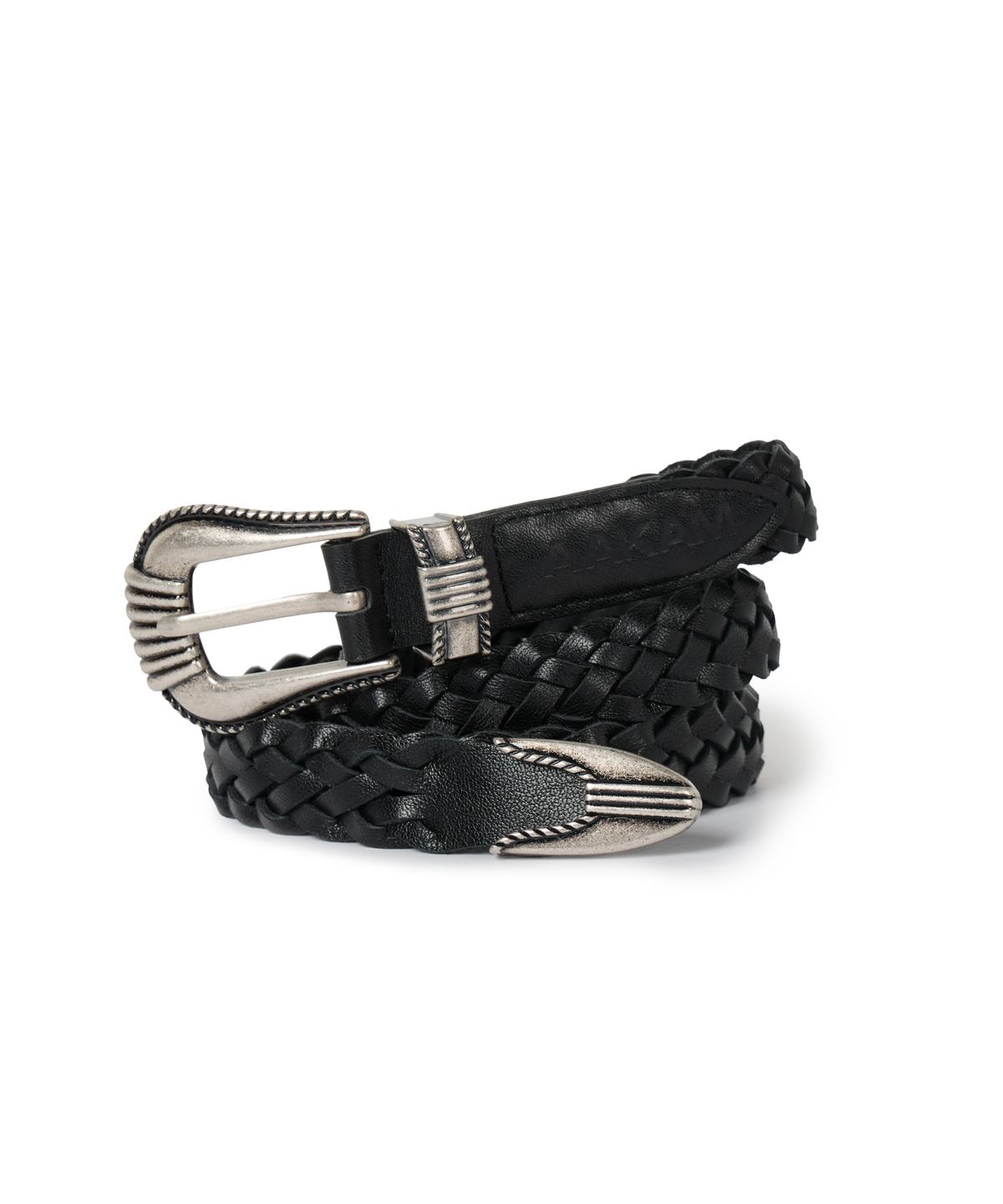 아캄(AAKAM) 25mm Braided Western Buckle Belt (Black)