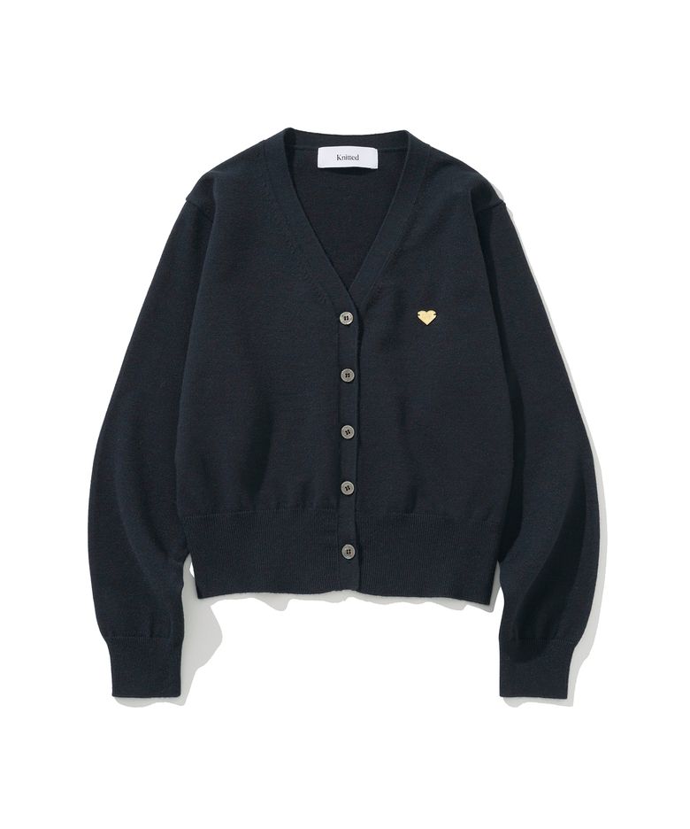 (W) 베이직 에센셜 워셔블 브이넥 가디건 NAVY