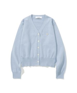 (W) 베이직 에센셜 워셔블 브이넥 가디건 SKY BLUE
